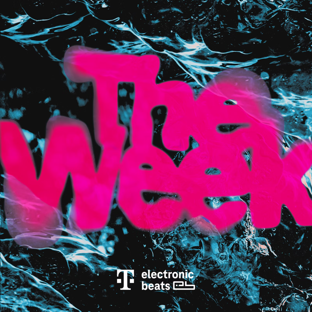 Cover artwork of the podcast Telekom Electronic Beats The Week, showing the title in bold pink on a water background
